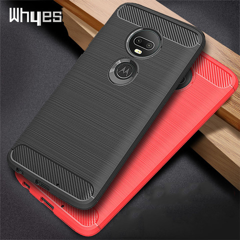 Funda de silicona para Moto G7 Power G7 Play G6 Plus a prueba de golpes funda de fibra de carbono suave TPU para Moto G8 Power lite G8 play ► Foto 1/6