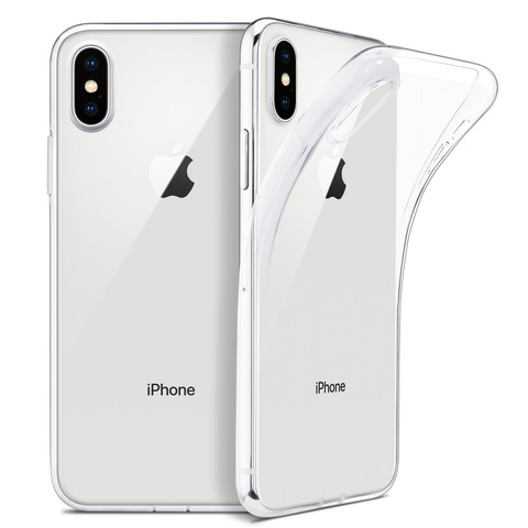 Para iPhone X caso WEFOR Slim clara suave TPU de cubierta de soporte de carga inalámbrica para Apple 5,8 