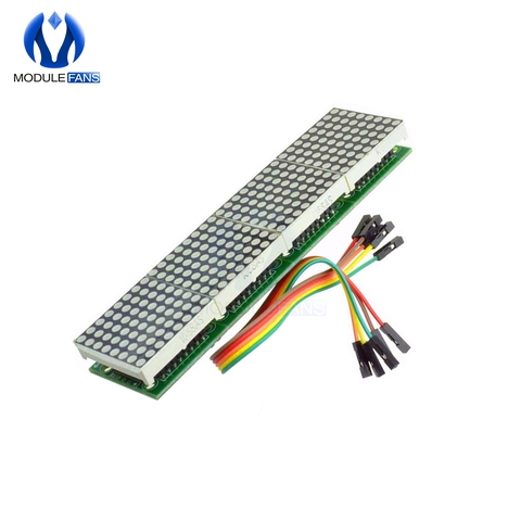 Microcontrolador LED MAX7219, pantalla 4 en 1 con módulo de Control de matriz de puntos de línea 5P para Arduino 8x8 Dot 5V, cátodo común ► Foto 1/6
