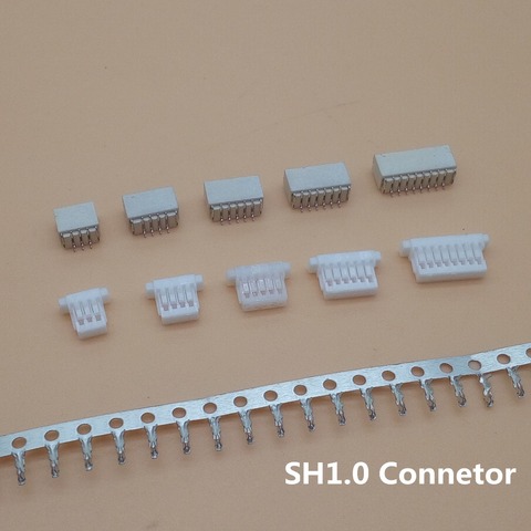 Juego 20 SH1.0 Connetor 1mm Paso Horizontal Tipo 2 3 4 5 6 7 8 9 10P Pin Header Terminal ► Foto 1/4