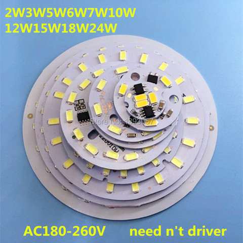 5 uds 220V de la placa de la lámpara 2W 3W 5W 7W 7W 10W 12W 15W 18W 24W LED PCB con SMD5730 circuito integrado, conductor de la placa de aluminio ► Foto 1/2