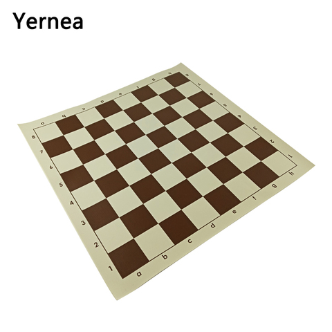 Yernea-juego de ajedrez de alta calidad, 43x43 cm, accesorios de juego de ajedrez de PVC, tablero de ajedrez suave portátil estándar ► Foto 1/6