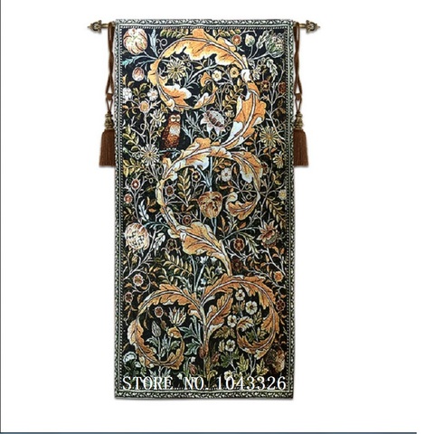 Papel tapiz decorativo de 58x114cm para sala de estar y dormitorio pintura decorativa de la serie William Morris, Alfombra de pared de búho, tapiz artístico colgante ST-16 ► Foto 1/6