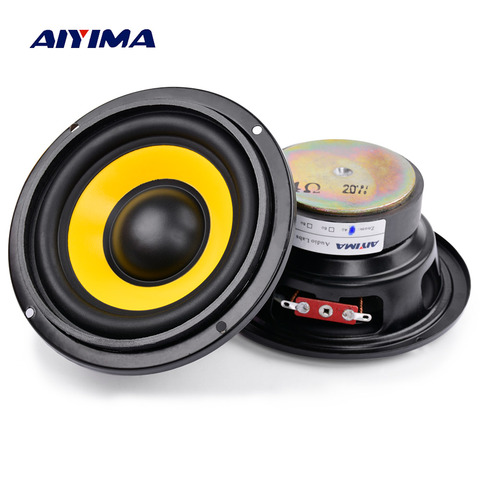 AIYIMA 2 uds altavoz de Audio Woofer de 4 pulgadas Mini altavoces estéreo portátil SubWoofer altavoz de bocina de coche de rango completo 4 Ohm/8Ohm 20W ► Foto 1/6