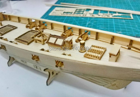 NIDALE Model Hobby sailboat model kit : Harvey 1847 western ship wooden model & Free 2 pcs wooden Barrels ► Foto 1/4