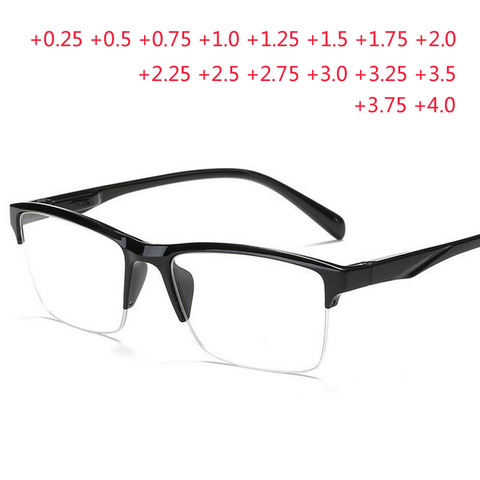 Gafas de lectura de medio marco negro con lupa antifatiga + 0,25 + 0,75 + 1,0 + 1,25 + 1,75 + + 2,0 + 2,25 + 2,75 + 3,25 + 3,5 + 4,0 ► Foto 1/6