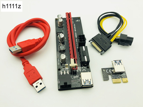 60CM VER009S PCI-E Riser Card 009S PCI Express 1X 16X 4Pin 6Pin Molex de SATA alimentación USB 3,0 Cable para ETH EOS minero Bitcoin minería ► Foto 1/6