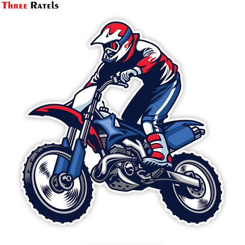 Three Ratels LCS030 #15x15cm motocross montar la bicicleta de divertida Calcomanía para auto pegatinas estilo extraíble etiqueta ► Foto 1/6