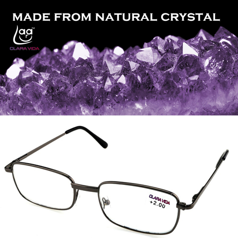 ¡= Clara Vida [! ¡dos piezas!] gafas de lectura para hombres y mujeres con montura de aleación de cristales naturales de borde completo + 1 + 1,5 + 2 + 2,5 + 3 + 3,5 + 4 ► Foto 1/6