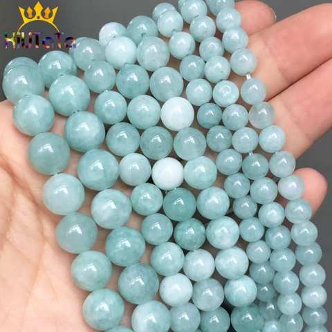 Natural cuentas de amazonita PIEDRA DE Angelite redondo cuentas espaciadoras sueltas para fabricación de joyería DIY pulsera hecha a mano 15 