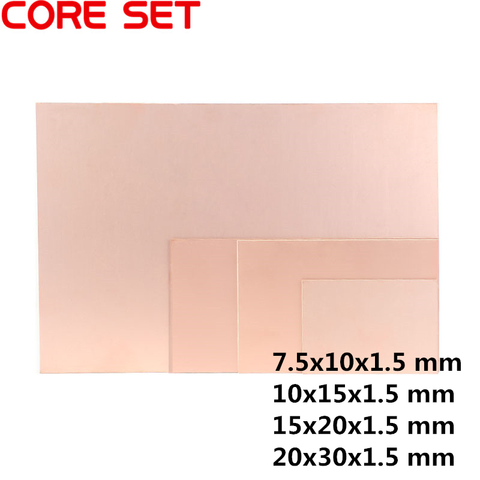 Placa de doble cara laminada de cobre de 1 Uds. CCL 7,5x10 10x15 15x20 20x30 1,5mm FR4 placa Universal de práctica PCB ► Foto 1/2