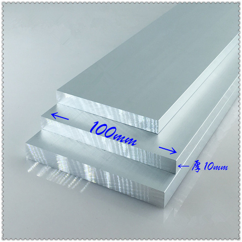 De aleación de aluminio de 10mm x 100mm el artículo de aluminio 6063-T5 oxidación ancho 100mm de grosor 10mm longitud 100mm 1 piezas ► Foto 1/2