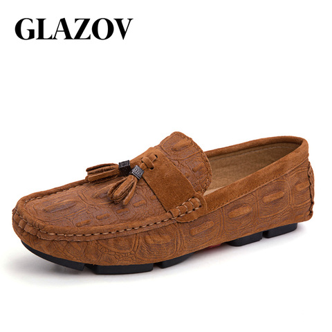 GLAZOV primavera nueva llegada de los hombres mocasines de conducción zapatos de moda zapatos de hombre Casual mocasines para Hombre Zapatos de tallas grandes de los hombres zapatos de cuero vacuno ► Foto 1/1