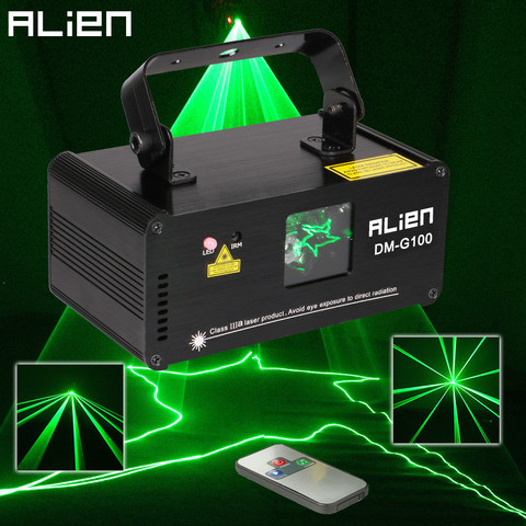 ALIEN DMX 100 MW láser verde escáner de iluminación de escenario Effcet Xmas Bar Dance Party Show Light DJ Disco láser proyector luces ► Foto 1/6
