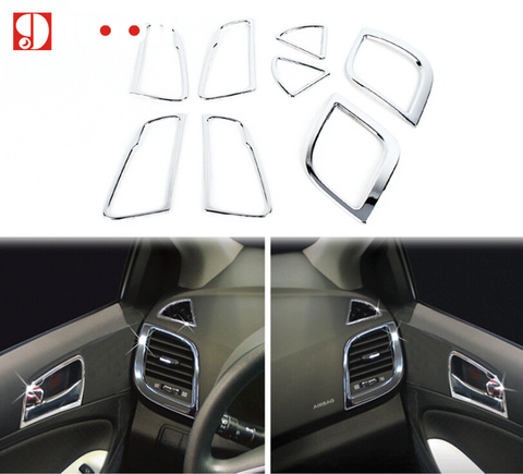 8 piezas para Hyundai Accent/i25/Solaris/Verna 2010-2013 ABS cromado anillo de decoración de salida Interior de ajuste cubre ► Foto 1/1
