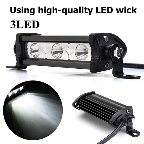 Estilo de coche 4 ''9 W 3LED Barra de luz de trabajo 12 V DRL LED Barra de luz de trabajo foco Runnig luces para Offroad SUV ATV 4WD ► Foto 1/6