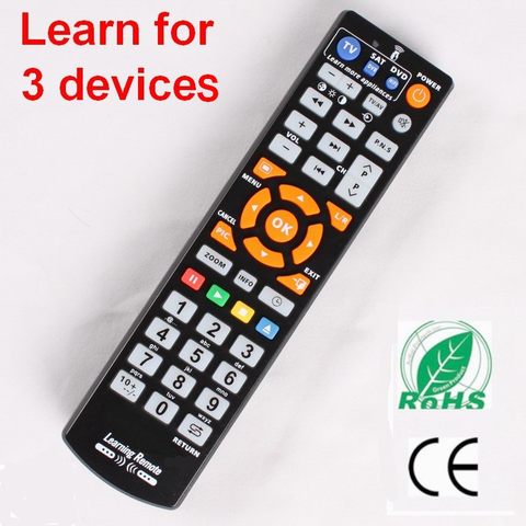 Control remoto inteligente Universal con función de aprendizaje, controlador 3 en 1 funciona para 3 dispositivos, TV STB DVD SAT DVB HIFI TV BOX, L336 ► Foto 1/6