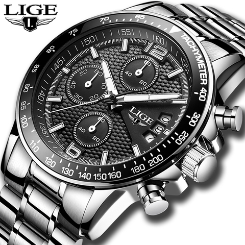 2022 relojes LIGE para hombre, cronómetro de lujo, deportivo, resistente al agua, reloj de cuarzo, reloj de moda para hombre, reloj masculino ► Foto 1/6