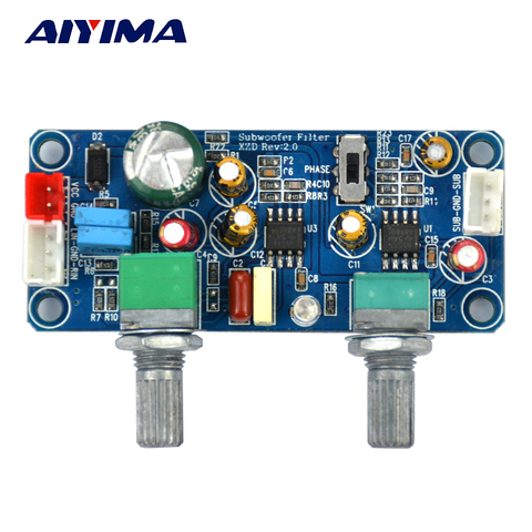 AIYIMA-filtro de paso bajo para Subwoofer, placa amplificadora de preamplificación eléctrico individual DC 9-32V, con ajuste de volumen de graves ► Foto 1/6