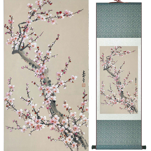 Pintura de flor de ciruelo para decoración del hogar y la Oficina, pintura en pergamino chino, 20220718 ► Foto 1/2