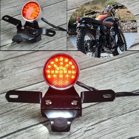 GN-Lámpara de freno para motocicleta tipo retro, luz trasera de aleación de aluminio, CNC, universal, modificada, para motocicleta tipo cafe race ► Foto 1/6