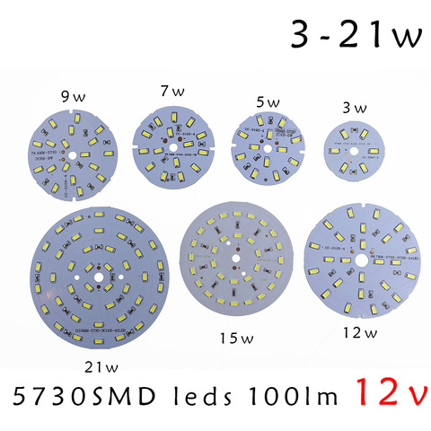 Super brillante SMD5730 PCB 12 V 100LM/W de la lámpara 3 W 5 W 7 W 9 W 12 W bombilla Led de 15 W 21 W Blanco/blanco cálido para Camping/iluminación del hogar 10 pc/lote ► Foto 1/6