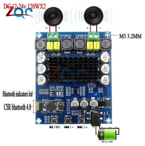 Amplificador DE POTENCIA de Audio Digital TPA3116D2, doble canal, estéreo, alta potencia, 2x120W, Bluetooth 4,0 ► Foto 1/6