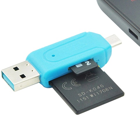 TF lector de tarjetas SD 2 en 1, adaptador de lector de tarjeta de memoria Universal Micro USB para pc, teléfono, ordenador y portátil, USB OTG, 2,0, 1 unidad ► Foto 1/6