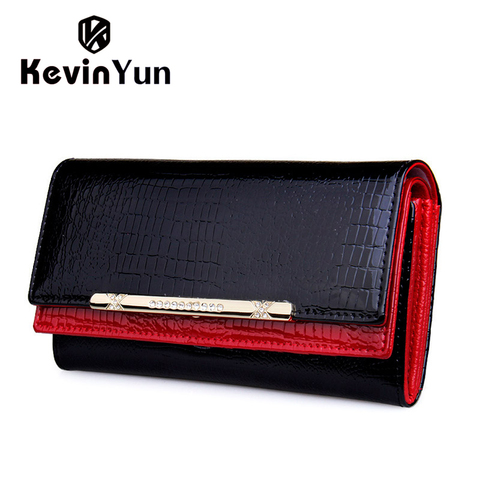 KEVIN YUN-billeteras de lujo de charol para mujer, Cartera de marca de diseñador de alta calidad, a la moda, de mano, informal, para fiesta ► Foto 1/6