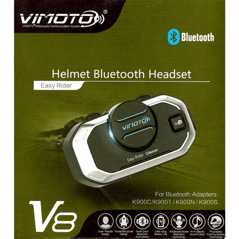 Imoto-intercomunicador para casco de motocicleta, interfono multifuncional con Bluetooth, versión en inglés, Easy Rider V8 ► Foto 1/6