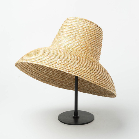 Nuevo Popular sombrero de sol con forma de lámpara para mujer sombrero de playa de verano de ala ancha para mujer sombrero de paja de alta calidad sombrero de viaje de derbi de protección UV ► Foto 1/6