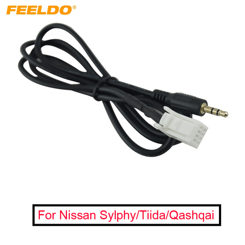 FEELDO-Cable auxiliar de Audio Mp3 para coche, 1 unidad, 3,5mm, adaptador para Nissan INFINITI/Sylphy/Tiida/Qashqai/Geniss # AM1739 ► Foto 1/5