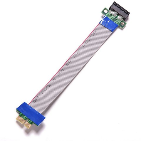 1 x Cable de extensión PCI Express Cable Flex reubicar PCI-E 1X a 1x ranura extensor de tarjeta vertical extensión cinta para Bitcoin Miner ► Foto 1/5