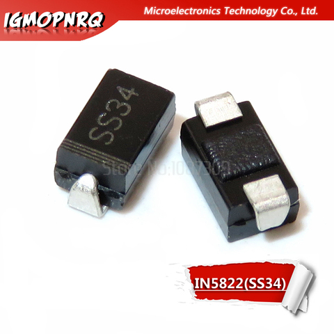 Diodo SMA ss34 smd, 1N5822, do-214ac, Schottky, 100 Uds. ► Foto 1/1