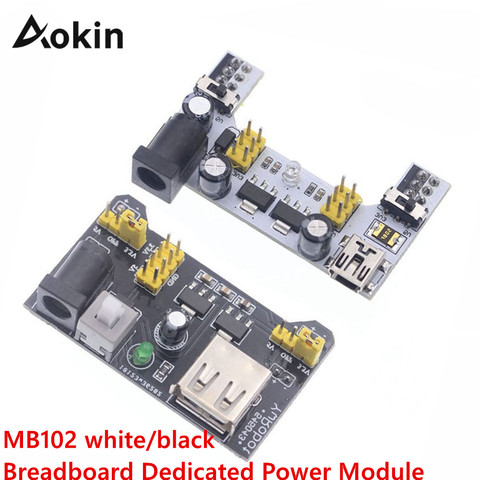 MB102 sin soldadura de placa de módulo de fuente de alimentación para Arduino Nano 3,3 V 5 V MB102 Blanco/Negro Placa de alimentación dedicada módulo ► Foto 1/6