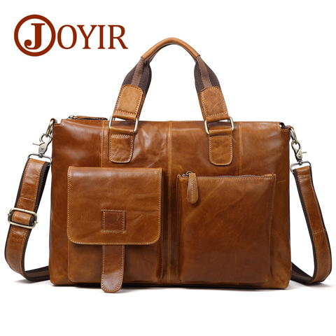 JOYIR hombres, bolso de cuero genuino mensajero bolsa cartera para hombre Portátil Bolsa de oficina de cuero bolsos de bandolera para hombre bolso de cuero de hombre ► Foto 1/6