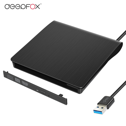 DeepFox nuevo plástico duro Delgado USB 3,0 SATA 9,5mm caja de CD-ROM externo para DVD para portátil CD/DVD Unidad óptica al por mayor ► Foto 1/6