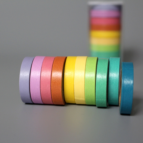 10-color puede escribir dulces 5M tiras de Washi papel pegajoso enmascarar decorativa cinta adhesiva etiquetas artesanales decorativas DIY Scrapbooking ► Foto 1/5