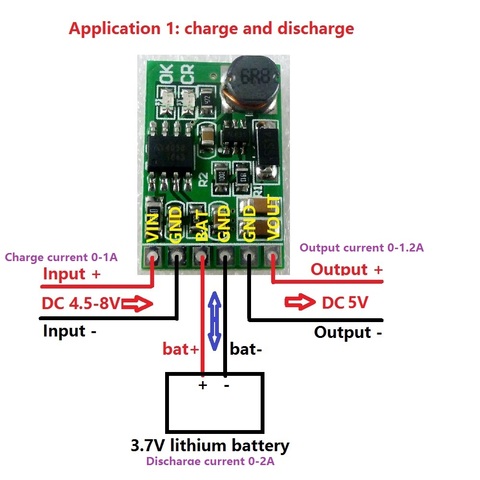 Cargador de placa Diy de energía móvil de 6W y 5V UPS y módulo convertidor de CC de Step-up para batería de litio de 3,7 V y 18650 ► Foto 1/6