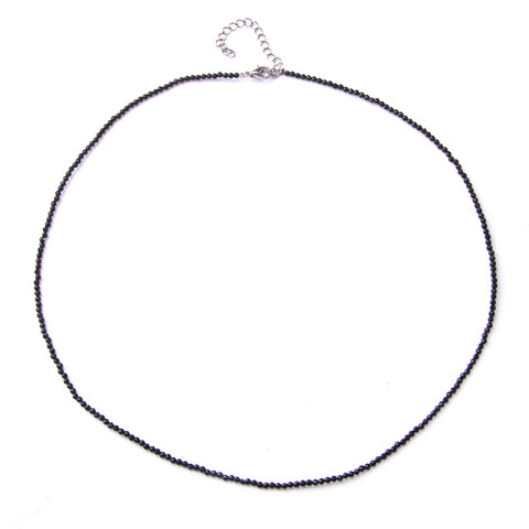 INS-collar con cuentas de espinela negra para mujer, cadena con diminutos naturales, estilo sencillo, joyería ► Foto 1/6