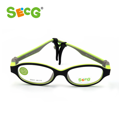 SECG TR90 ultraligero suave Flexible seguridad chico niños gafas marco óptico de gafas, gafas de los muchachos de las muchachas de la banda de goma ► Foto 1/6