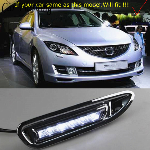 Intermitente para coche 2 uds para Mazda 6 Mazda6 2008, 2009 de 2010 LED DRL luz corriente diurna luz faro cubierta de luz antiniebla coche-estilo ► Foto 1/6