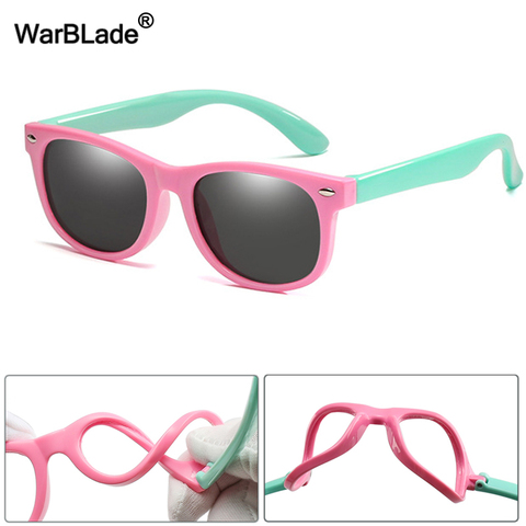 WarBLade-gafas de sol polarizadas TR90 para niños y niñas UV400 lentes flexibles de silicona con espejo 