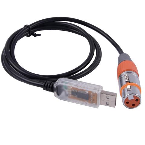 Cable adaptador de Interfaz de USB a DMX, 3/6 /10/ 12 pies de longitud, luz de escenario, PC DMX512, regulador de atenuación, Cable de conversión de señal USB DMX ► Foto 1/5