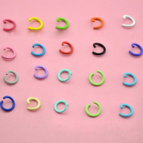 Lote de anillos de Metal de colores para hacer joyas, 100 unidades, 1,2x8mm, único abierto ► Foto 1/3