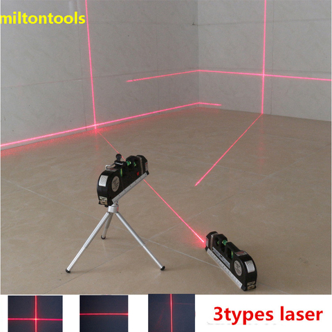 Palanca de nivel láser multiusos precisa 4 en 1 con cinta métrica de haz de luz láser Vertical Horizontal ► Foto 1/6