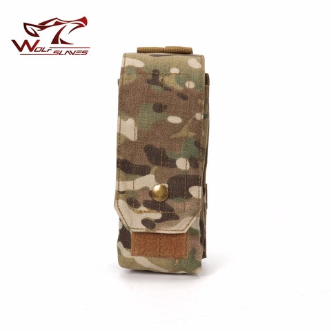 Nuevo táctico MOLLE bolsa de una sola revista Airsoft militar Clip con botón munición CP bolsa para Glock M4 AK Rifle caza Accesorios ► Foto 1/6