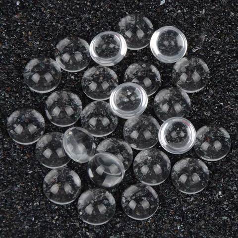 50 unids/lote 12mm alta calidad ronda plana hemisférica claro cabuchones de cúpula de vidrio accesorios de joyería ► Foto 1/2