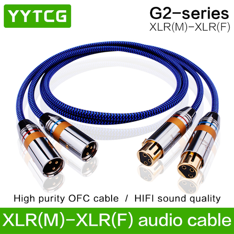 YYTCG G2 hifi Cable XLR de alto rendimiento OCC 2XLR Cable macho a hembra con XLR macho ► Foto 1/6