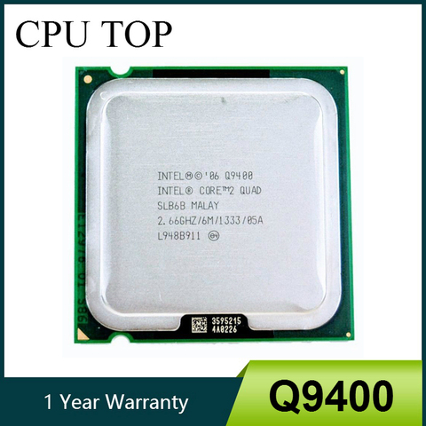 Core 2 Quad Q9400 SLB6B 2,66 GHz 6MB 1333MHz Socket 775 procesador cpu 100% de trabajo ► Foto 1/4